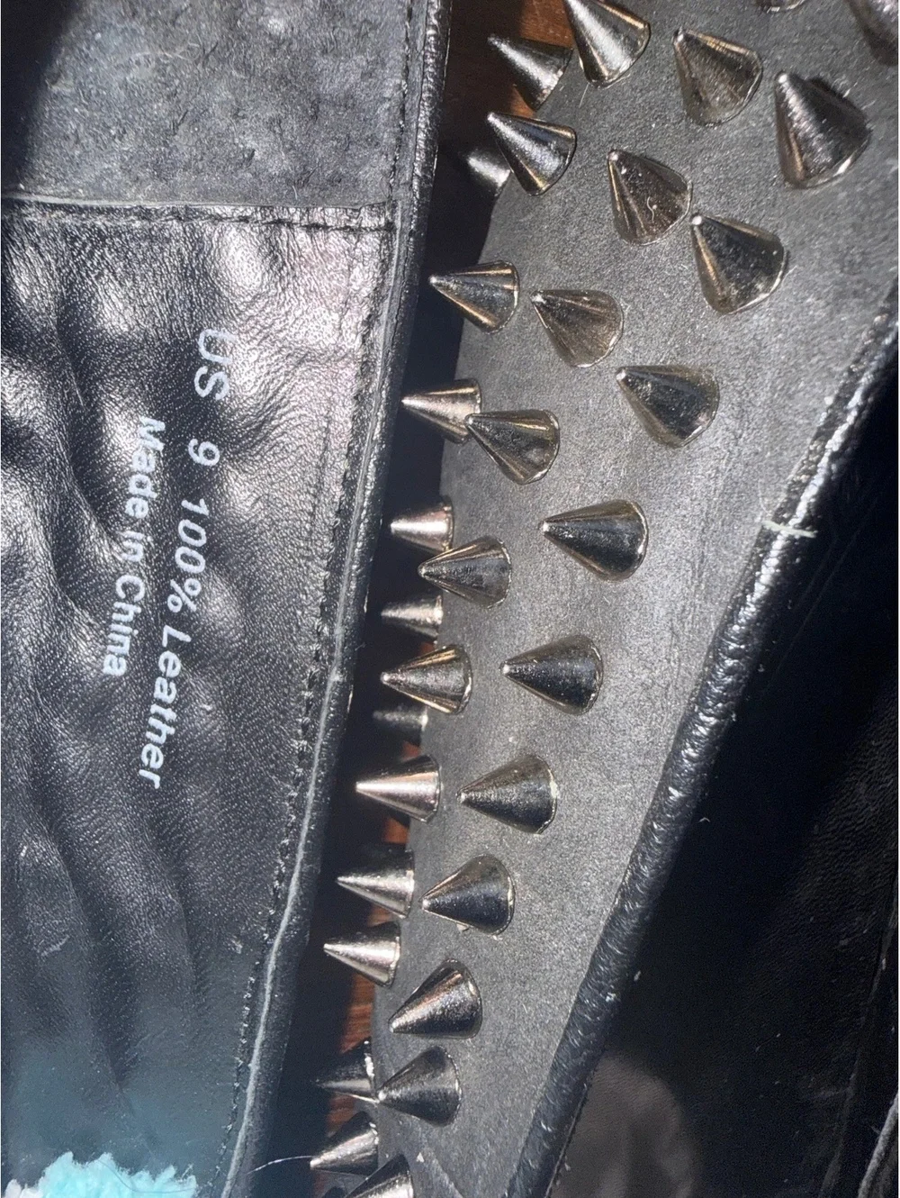 Unite Black Suede Loafers sz 9 with Silver Spikes [COPY]